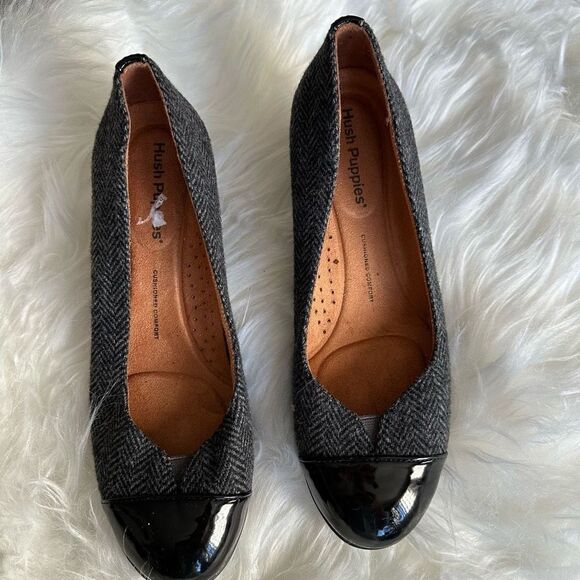 Hush Puppies cushioned comfort wedge style shoe, black/grey - Picture 2 of 10